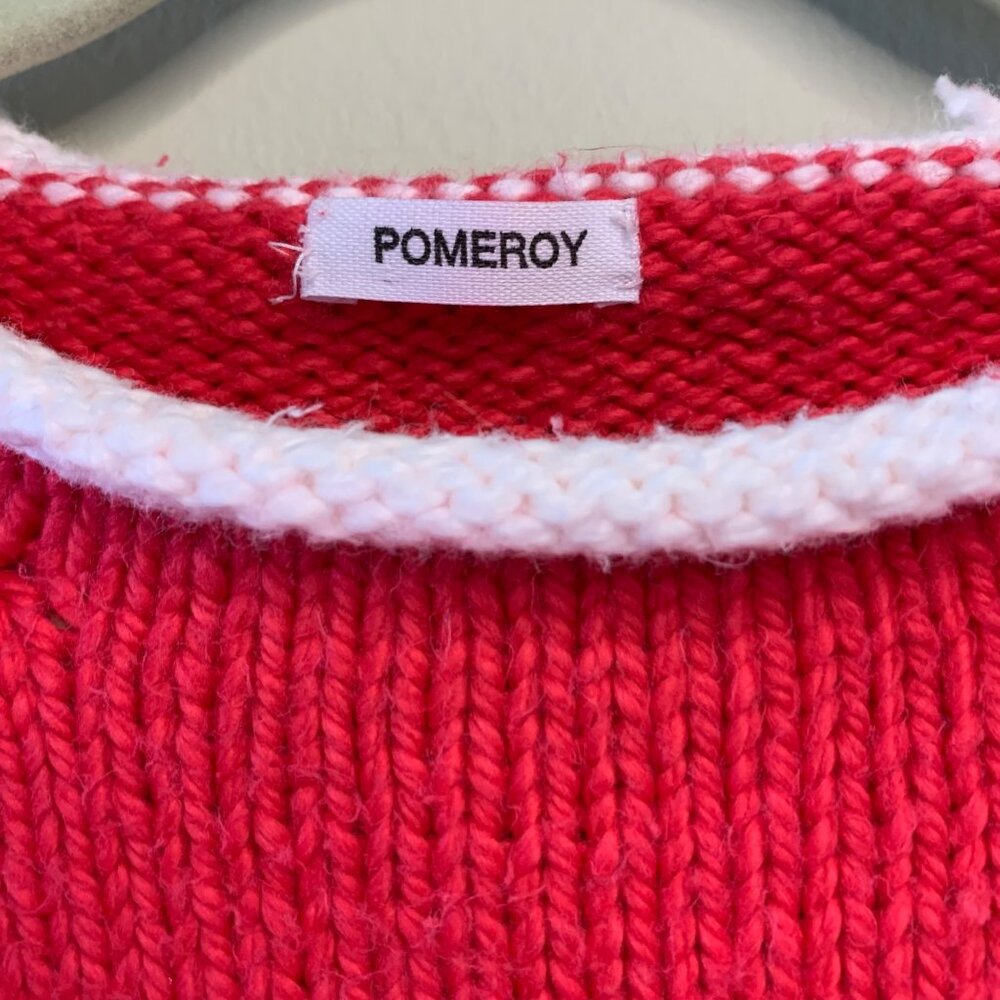 Pink Knit Bunny Rabbit Sweater Girls 4 4T Cozy Warm Rolled Edges POMEROY Girl - Picture 7 of 7